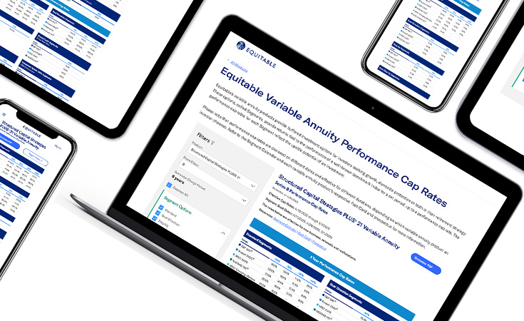 Variable annuity page on a laptop