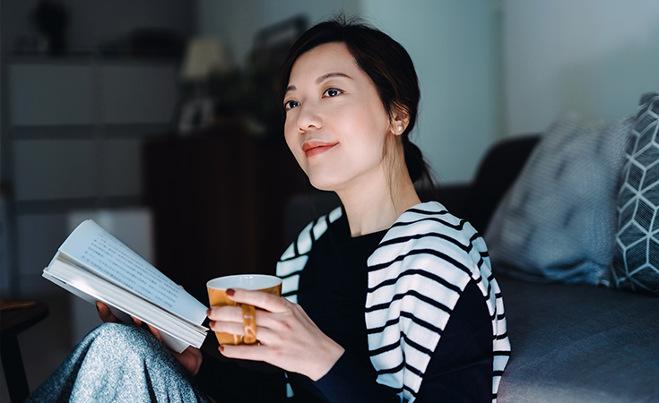 Woman drinking coffee