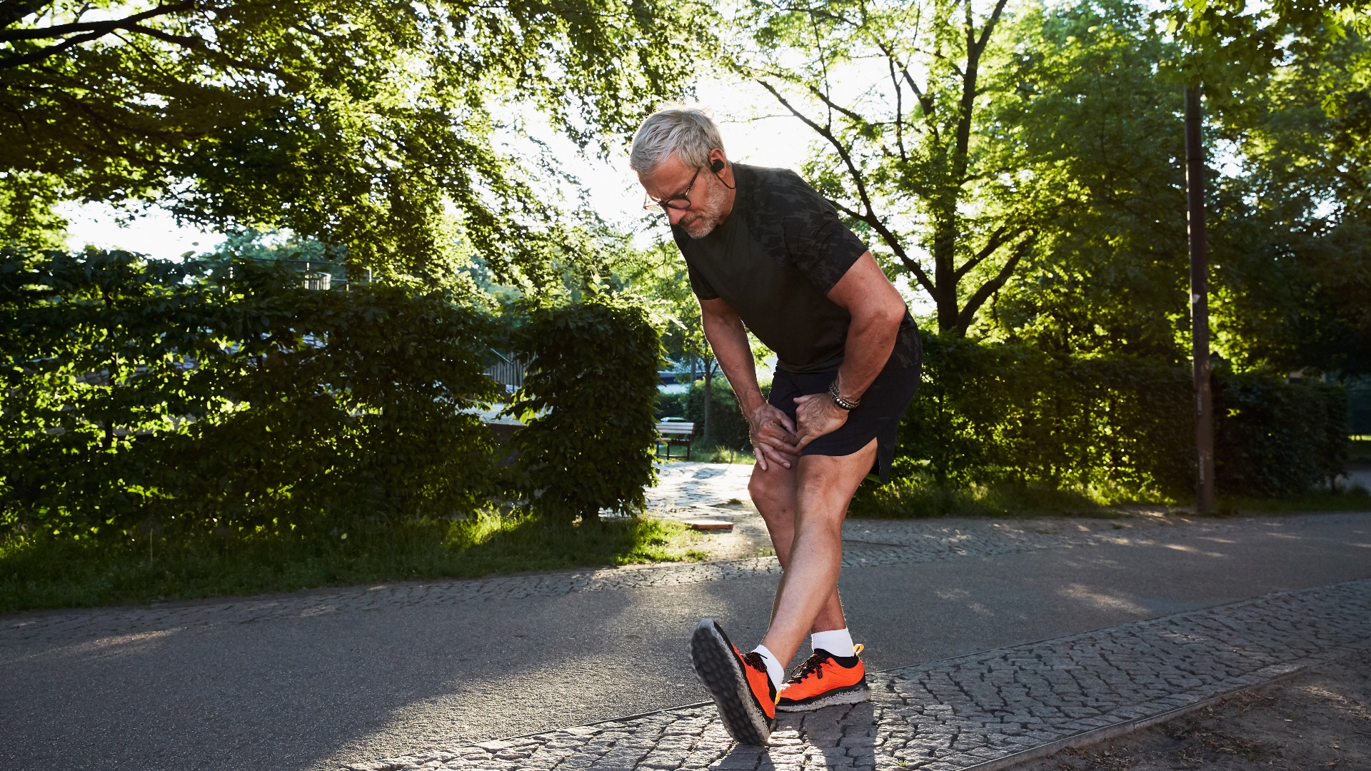 Man stretching before he runs